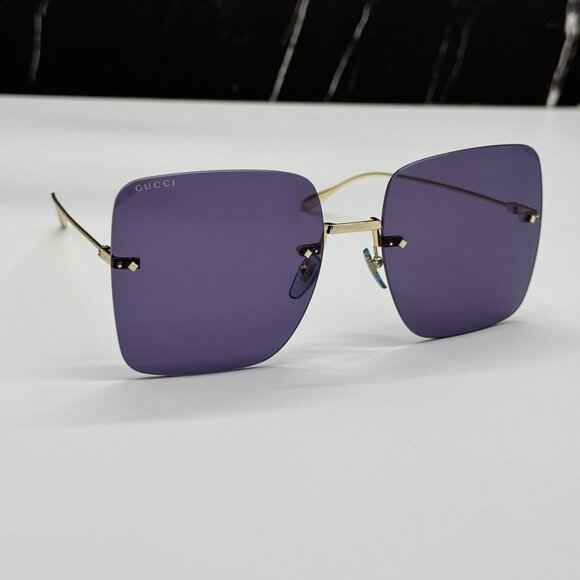 NEW GUCCI SUNGLASSES GG1147S 004 GOLD BLUE WOMEN EYEWEAR GUCCI PLUS EARRINGS main image 14